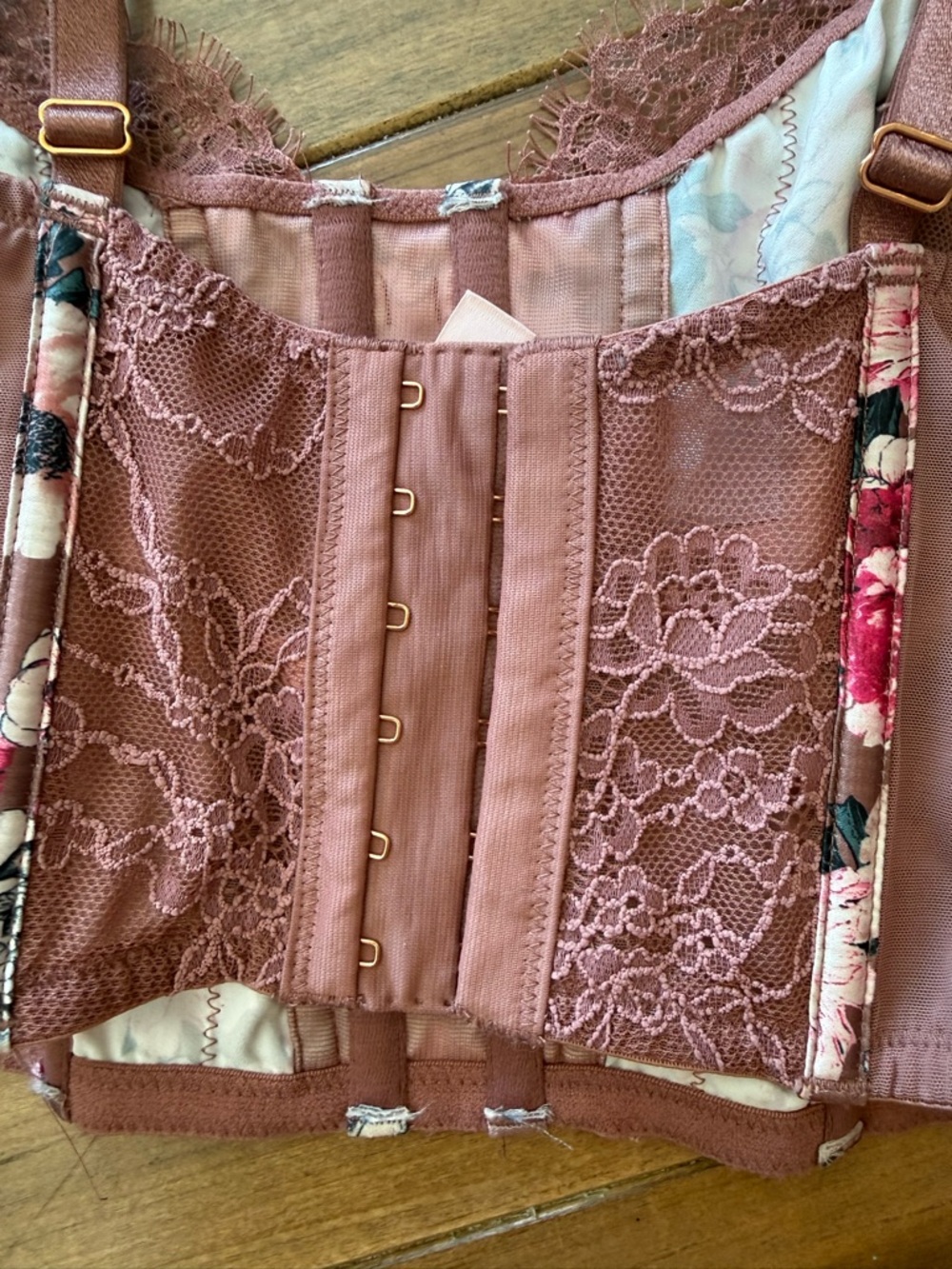 Victoria's Secret Dream Angel Rose Floral Lace Longline hook corset - Picture 4 of 7